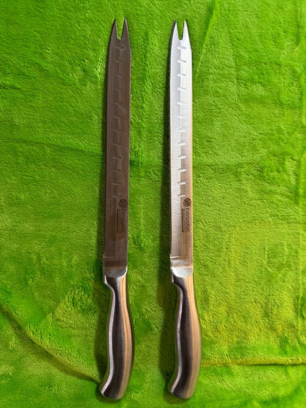 Hessler Worldwide Stainless Steel Carving Forks Set with Serrated Blades